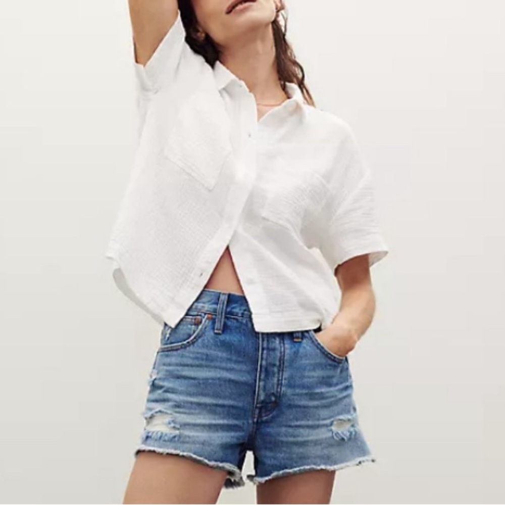 Madewell Relaxed Denim Shorts in Homecrest Wash: Ripped Edition Women's Size 25